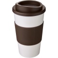 Americano® 350 ml Isolierbecher mit Schutzring, Weiß / Braun