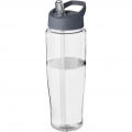 H2O Active® Tempo 700 ml Sportflasche mit Ausgussdeckel, Transparent / Sturmgrau