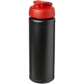 Baseline® Plus grip 750 ml Sportflasche mit Klappdeckel, Durchgehend schwarz / rot