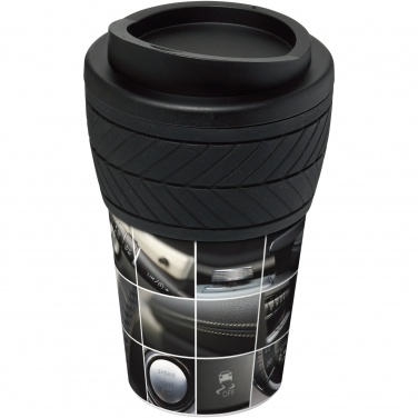 Logotrade werbemittel das Foto: Brite-Americano® 350 ml Isolierbecher mit Schutzring Reifen-Design