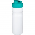 Baseline® Plus 650 ml Sportflasche mit Klappdeckel, Weiß / Aqua