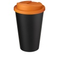 Americano® Eco 350 ml recycelter Becher mit auslaufsicherem Deckel, Orange / Tiefschwarz