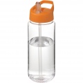 H2O Active® Octave Tritan™ 600 ml Sportflasche mit Ausgussdeckel, Transparent klar / Orange