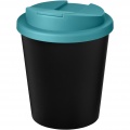 Americano® Espresso Eco 250 ml recycelter Isolierbecher mit auslaufsicherem Deckel, Tiefschwarz / Aquablau