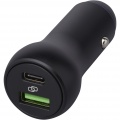 Pilot duales 55W USB-C/USB-A Autoladegerät, Durchgehend schwarz