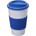 Americano® 350 ml Isolierbecher mit Schutzring, Mittelblau / Weiß