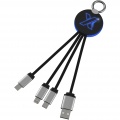 SCX.design C16 Kabel mit Leuchtlogo, Blau / Tiefschwarz