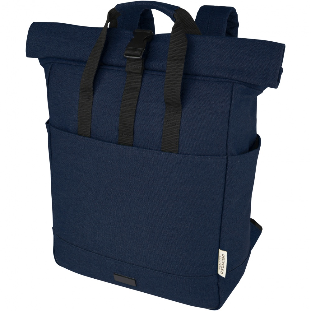 Logotrade Geschäftsgeschenke das Foto: Joey 15" GRS Rolltop Laptoprucksack aus recyceltem Canvas 15 L