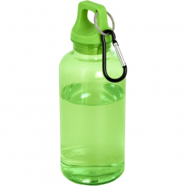 Logotrade Werbeartikel das Foto: Oregon 400 ml RCS-zertifizierte Trinkflasche aus recyceltem Kunststoff mit Karabiner 