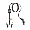 SCX.design C48 CarPlay 5-in-1 Ladekabel mit Leuchtlogo, Durchgehend schwarz