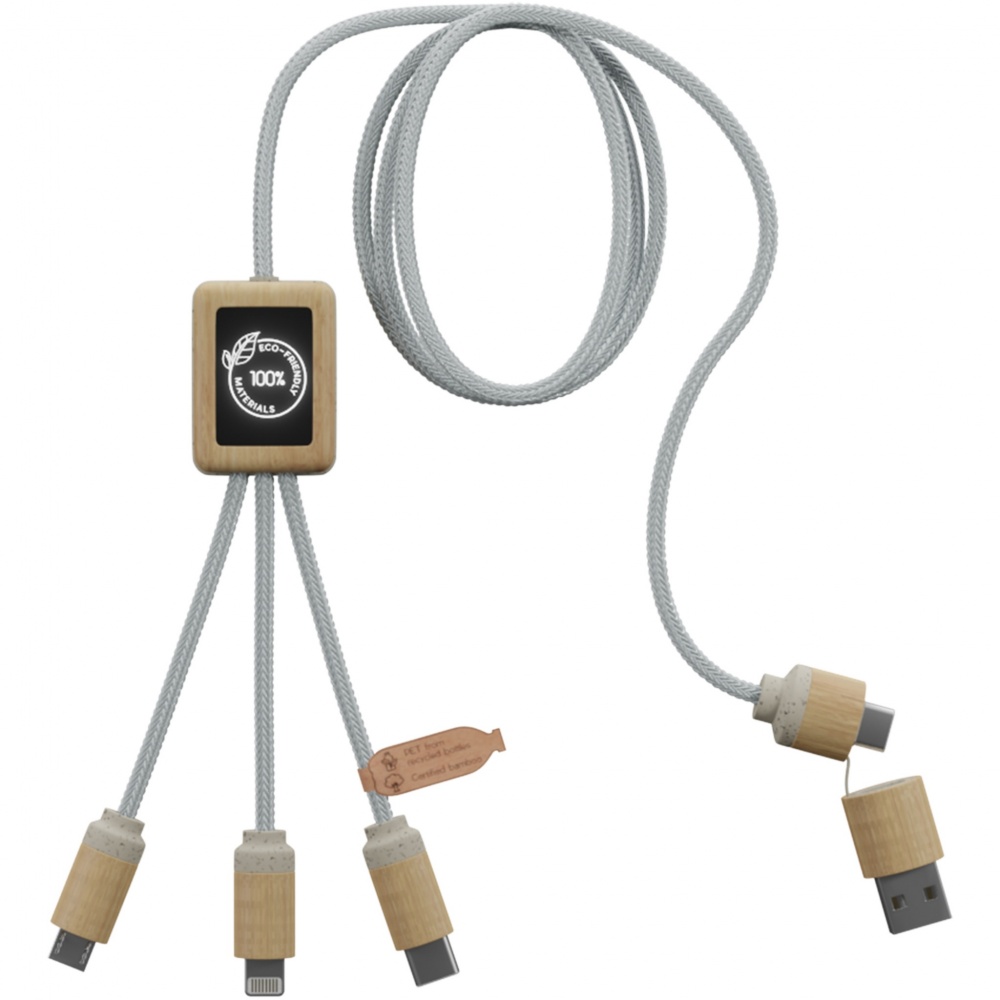 Logotrade werbemittel das Foto: SCX.design C49 5-in-1 Ladekabel mit Leuchtlogo