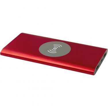 Logotrade Werbeartikel das Foto: Juice 8000 mAh Typ-C kabellose Powerbank aus recyceltem Aluminium