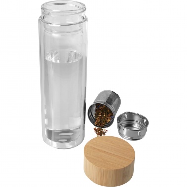 : Bailey 400 ml Flasche aus Borosilikatglas mit Infuser und Bambusdeckel