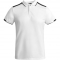 Tamil Sport Poloshirt für Herren, Weiß / Tiefschwarz