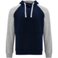 Badet zweifarbiger Kapuzenpullover Unisex, Marineblau / Grau meliert