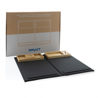 Logotrade Werbeartikel das Foto: Impact AWARE RPET faltbare Desk-Organizer mit Laptop-Ständer