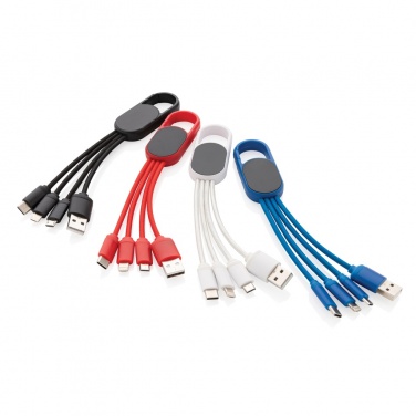 Logotrade Logogeschenke das Foto: 4-in-1 Kabel mit Karabiner-Clip