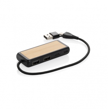 : Link Dual Input USB Hub aus RCS rec. Kunststoff und Bambus