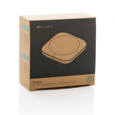 : Oregon Wireless-Charger aus RCS recyc. Kunststoff & Kork