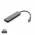 Terra Hub aus RCS recyceltem Aluminium mit HDMI-Input, grau