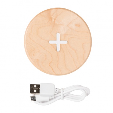 Logotrade Firmengeschenke das Foto: 5W Wirless-Charger aus Holz