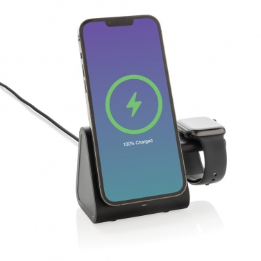 Logotrade Werbegeschenke das Foto: Powerbase 3-in-1-Charger aus RCS Kunststoff mit Powerbank