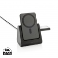 Powerbase 3-in-1-Charger aus RCS Kunststoff mit Powerbank, Schwarz