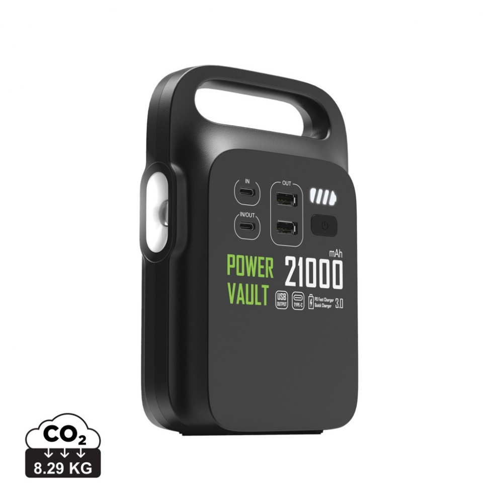 Logotrade Werbeartikel das Foto: Power Vault 21.000mAh tragbare Powerstation aus RCS rPlastik