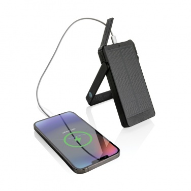 Logotrade Firmengeschenke das Foto: Skywave 10000mAh Solarpowerbank aus RCS recycelt. Kunststoff