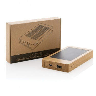 Logotrade Geschäftsgeschenke das Foto: Sunwick 10.000mah Bambus Solar Powerbank