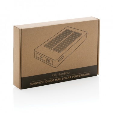 Logotrade werbemittel das Foto: Sunwick 10.000mah Bambus Solar Powerbank