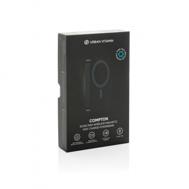 Logotrade Werbeartikel das Foto: Urban Vitamin Compton 10000mAh Powerbank aus RCS Plastik/Alu