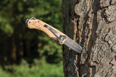 Logotrade Firmengeschenke das Foto: Outdoormesser aus Holz