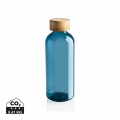 RCS rPET Flasche mit Bambus-Deckel, Blau