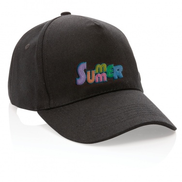 Logotrade Werbeartikel das Foto: Impact 5 Panel Kappe aus 280gr rCotton mit AWARE™ Tracer