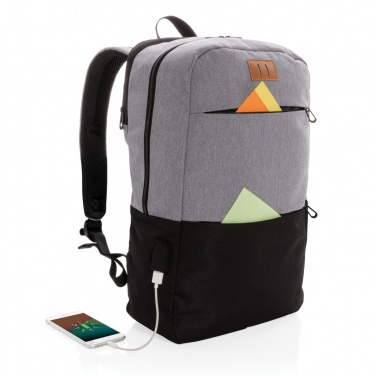 : Moderner 15.6" USB & RFID Laptop-Rucksack, PVC-frei