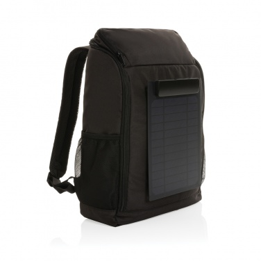 Logotrade Werbegeschenke das Foto: Pedro AWARE™ RPET Deluxe Rucksack mit 5W Solar Panel