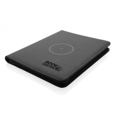 Logotrade Werbeartikel das Foto: Air 5W Wireless Charging Portfolio A4 mit 5.000mAh Powerbank