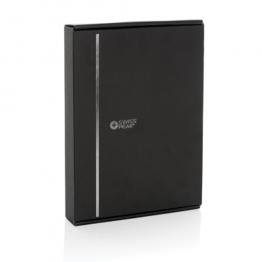 Logotrade Logogeschenke das Foto: Swiss Peak 2-in-1 Notizbuch & Wirless Charger aus RCS rPU