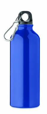 Logotrade Logogeschenke das Foto: Einwandige 500-ml-Wasserflasche aus recyceltem Aluminium mit Karabiner