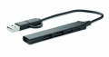 4 Port USB Hub, Schwarz