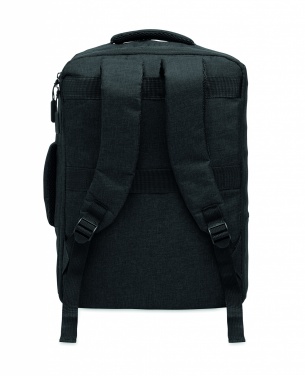 Logotrade Geschäftsgeschenke das Foto: Ein sicherer 15-Zoll-Laptop-Rucksack aus 300D RPET mit einer 210D RPET-Fütterung und individuell anpassbarem Druck