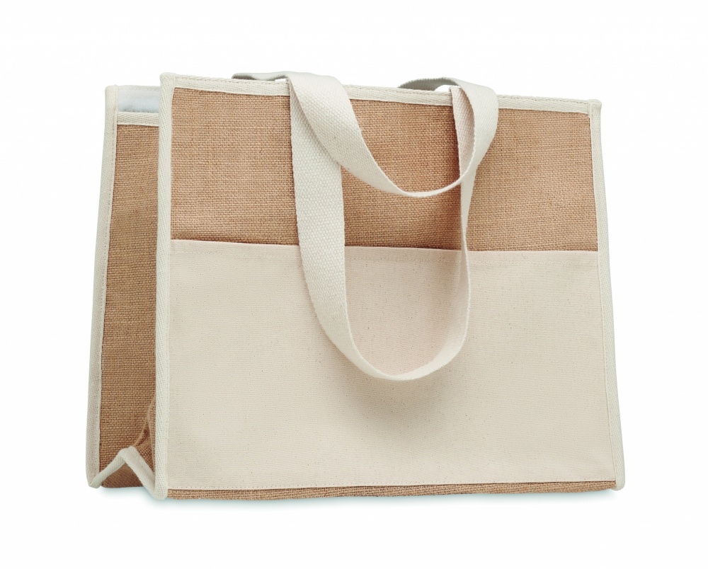 : Jute-Canvas Shopping Tasche