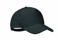 Hanf Baseball Kappe 5 Panele, Schwarz