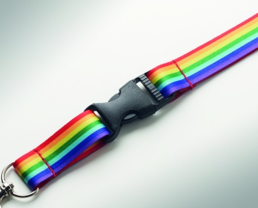 Logotrade Werbegeschenke das Foto: Regenbogen Lanyard RPET