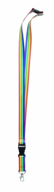 Logotrade Werbeartikel das Foto: Regenbogen Lanyard RPET