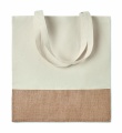 Einkaufstasche mit Jutebesatz, Beige