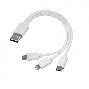 Logotrade Logogeschenke das Foto: 3-in-1-USB-Kabel Typ C + Micro-USB + Lightning