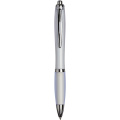 Curvy ballpoint pen with frosted barrel and grip, Weiß