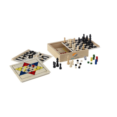 Logotrade Geschäftsgeschenke das Foto: WoodGame 5-in-1 Spielset